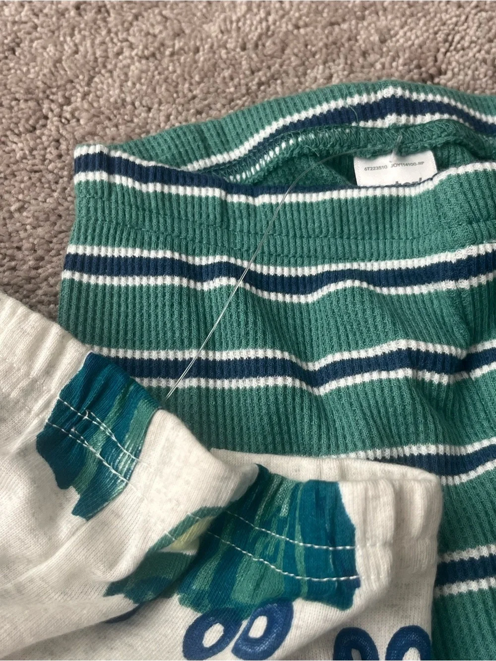 Carter's Green Truck Print & Green Striped 2-Pack Pajama Set
